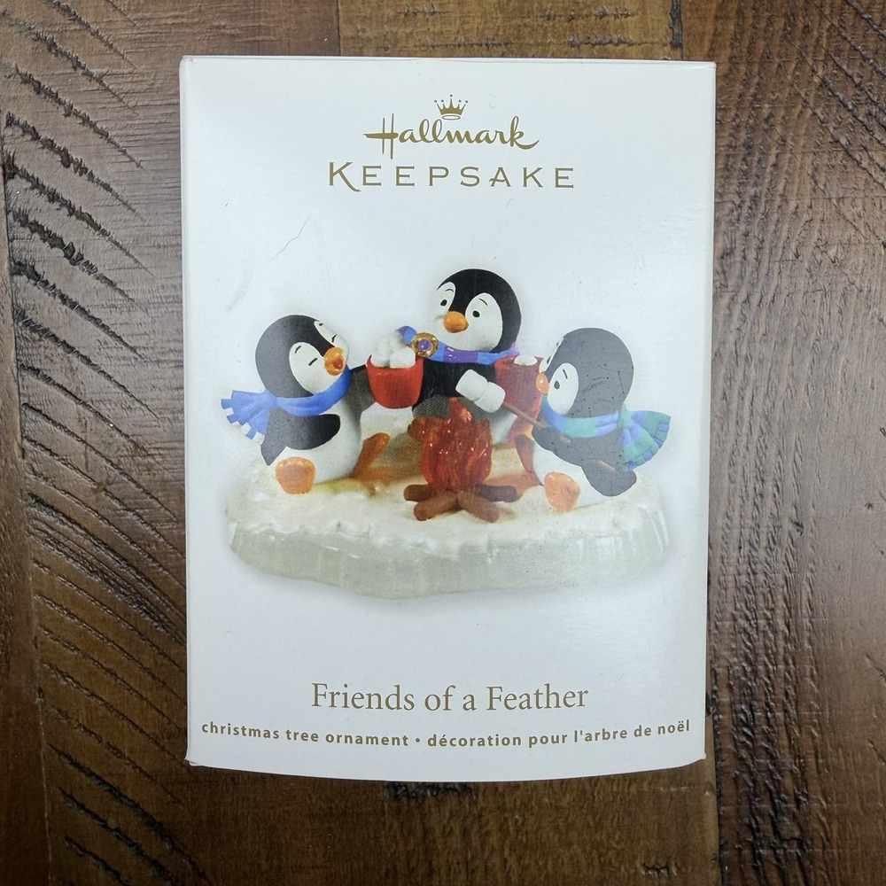 FRIENDS OF A FEATHER 2011 Hallmark Keepsake Christmas Ornament Penguins Campfire